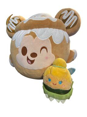 Disney Munchlings Mickey Mouse Cinnamon Swirl Bun, Tinker Bell Mini Plush